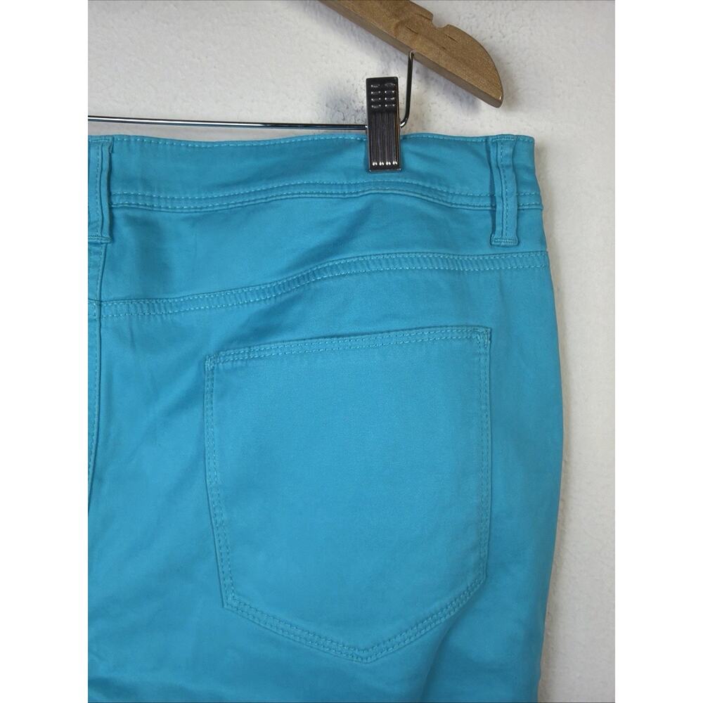 Chico's petite 16 XL Platinum Girlfriend Turquoise blue crop beach Pants NWT - Picture 5 of 10